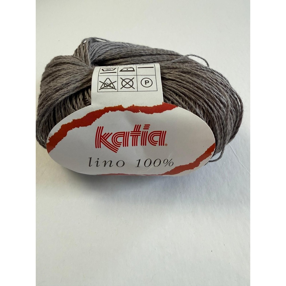 Katia Lino 100% Linen Yarn 50g Grey Knitting Crochet Fiber
